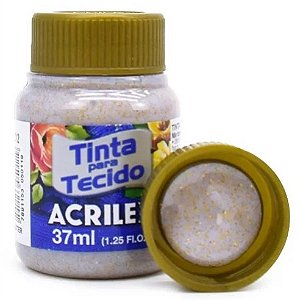 Tinta Para Tecido Acrilex com Glitter 37ml - Amarelo