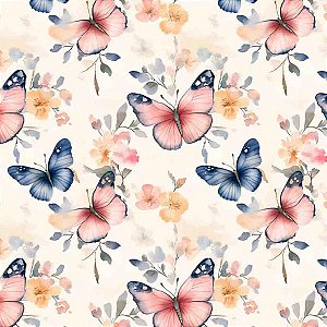 Tricoline Digital Butterblush, 100% Algodão, 50cm x 1,50mt