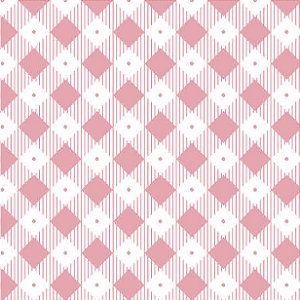 Tricoline Xadrez Diagonal Rosa, 100% Algodão, 50cm x 1,50mt
