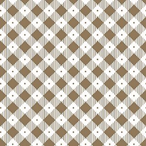 Tricoline Xadrez Diagonal Bege, 100% Algodão, 50cm x 1,50mt