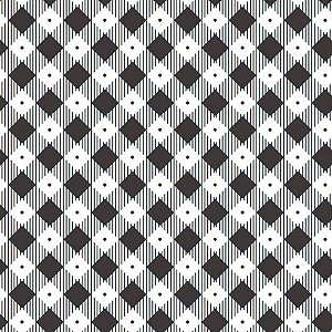 Tricoline Xadrez Diagonal Preto, 100% Algodão, 50cm x 1,50mt