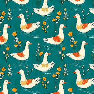 Tricoline Digital Ganso, 100% Algodão, 50cm x 1,50mt