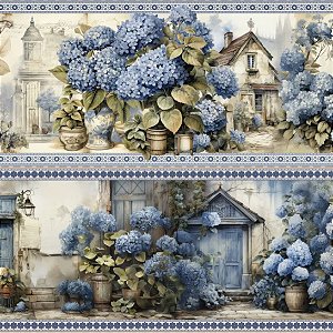 Tricoline Digital Barrado Vila Toscana, 55cm x 1,50mt