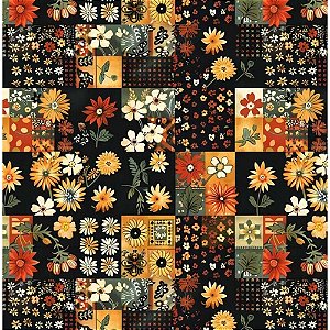 Tricoline Digital Patchwork, 100% Algodão, 50cm x 1,50mt