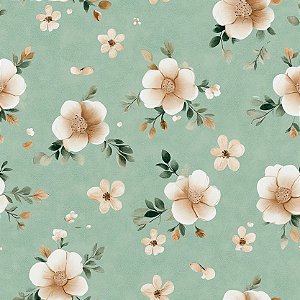 Tricoline Digital Teddy Florzinhas, 100% Alg, 50cm x 1,50mt