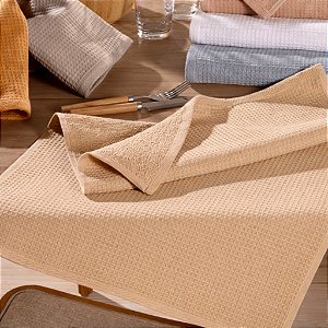 Pano de Copa Felpudo Favo Dupla Face, Bege Rosê, 45cm x 65cm