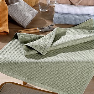 Pano de Copa Felpudo Favo Dupla Face Verde Oliva 45cm x 65cm