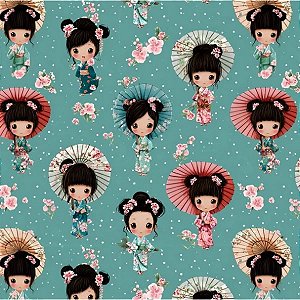 Tricoline Digital Japonesas com Guarda Chuva, 50cm x 1,50mt