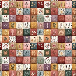 Tricoline Digital Patchwork, 100% Algodão, 50cm x 1,50mt