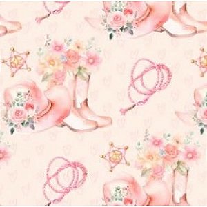 Tricoline Digital Chapeu e Bota, 100% Algodão, 50cm x 1,50mt