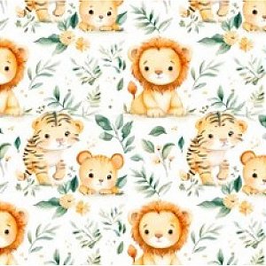 Tricoline Digital Leão, 100% Algodão, 50cm x 1,50mt