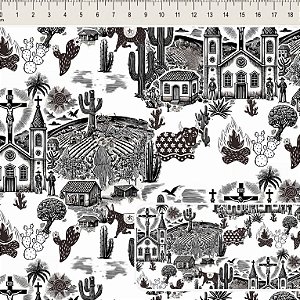 Tricoline Digital Cordel, 100% Algodão, 50cm x 1,50mt