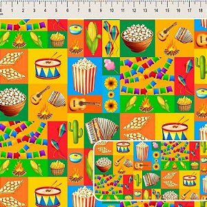 Tricoline Digital Patchwork, 100% Algodão, 50cm x 1,50mt