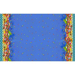 Tricoline Digital Barrado Azul Escuro 100%Alg, 50cm x 1,50mt