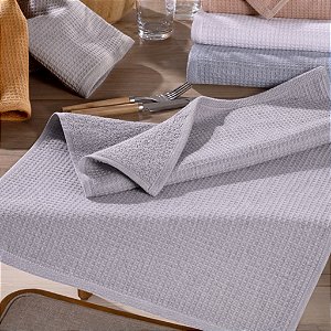 Pano de Copa Felpudo Favo Dupla Face Cinza, 45cm x 65cm