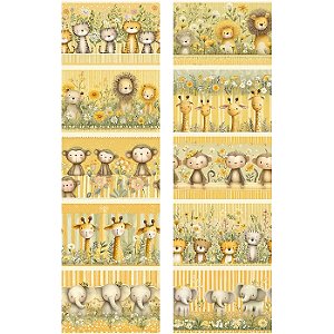 Tricoline Digital Barrado Golden Safari 100%Alg 50cm x 1,50m