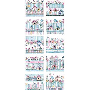 Tricoline Digital Barrado Casa Passarinho, 50cm x 1,50mt