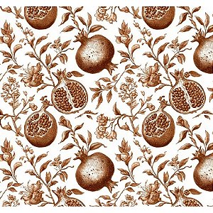 Tricoline Digital Romã Bege, 100% Algodão 50cm x 1,50mt