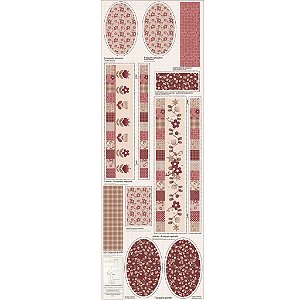 Tricoline Digital Frasqueiras Ovais Merlot, 50cm x 1,50mt