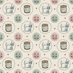 Tricoline Digital Maquininhas na Mandala, 50cm x 1,50mt