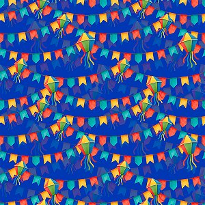 Tricoline Bandeirinhas de São João, 100% Alg, 50cm x 1,50mt