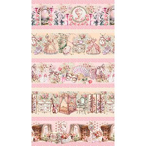 Tricoline Digital Barrado Império das Flores, 50cm x 1,50mt