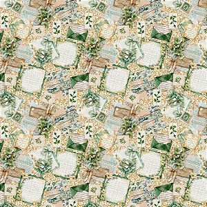 Tricoline Digital Cartas, 100% Algodão, 50cm x 1,50mt