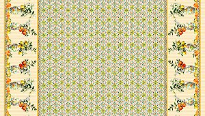 Tricoline Digital Toalha Cítricos 100%Algodão, 50cm x 1,50mt