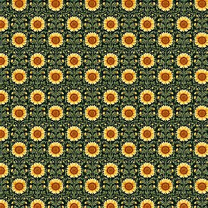 Tricoline Digital Girassol Médio, 100% Algodão 50cm x 1,50mt