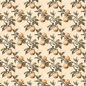 Tricoline Digital Vintage Fruits Pêssego, 50cm x 1,50mt