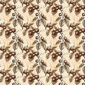 Tricoline Digital Vintage Fruits Cereja, 50cm x 1,50mt