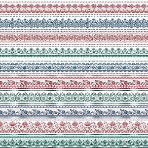 Tricoline Digital Barrado de Rendas, 100% Alg. 50cm x 1,50mt