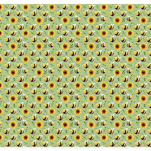 Tricoline Digital Abelhas, 100% Algodão, 50cm x 1,50mt
