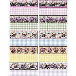 Tricoline Digital Barrado Alma de Flores, 50cm x 1,50mt