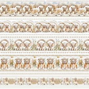 Tricoline Digital Barrado Dupla Fofura 100%Alg 50cm x 1,50mt