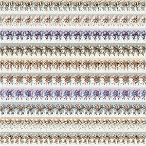 Tricoline Digital Barrado Laços, 100% Algodão, 50cm x 1,50mt