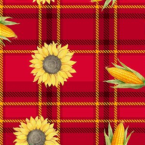 Tricoline Digital Festa Junina Espigas 100%Alg 50cm x 1,50mt