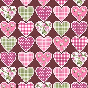 Tricoline Digital Festa Junina Patch Love, 50cm x 1,50mt
