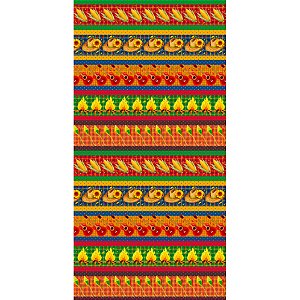 Tricoline Digital Barrado Festa Junina Iaiá, 50cm x 1,50mt