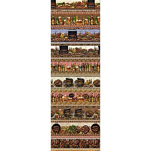 Tricoline Digital Barrado Churrasco Beer, 50cm x 1,50mt