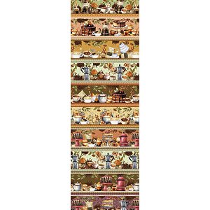 Tricoline Digital Barrado Momento Café, 50cm x 1,50mt