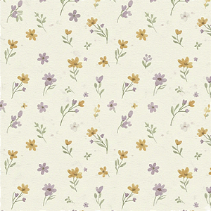Tricoline Dig. Florzinha Romântica Amarelo, 50cm x 1,50mt
