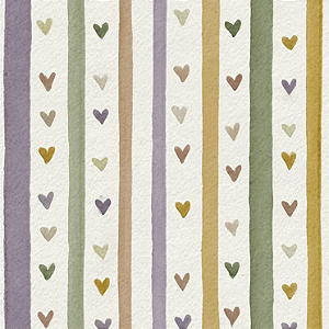 Tricoline Dig. Florzinha Coração em Listras, 50cm x 1,50mt