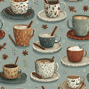 Tricoline Digital Cafezinho, 100% Algodão 50cm x 1,50mt