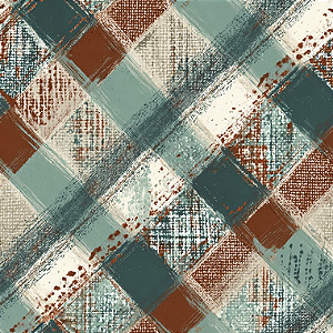 Tricoline Digital Cafezinho Xadrez, 100%Alg. 50cm x 1,50mt