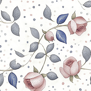 Tricoline Digital Amandita 2 Rosas, 100%Alg. 50cm x 1,50mt