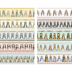 Tricoline Digital Barrado Santinhas, 100% Alg. 50cm x 1,50mt