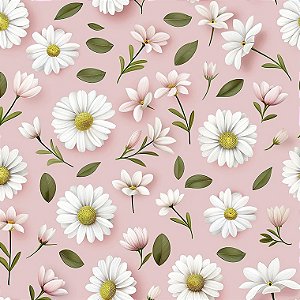 Tricoline Digital Love Daisies Pink Daisy, 50cm x 1,50mt