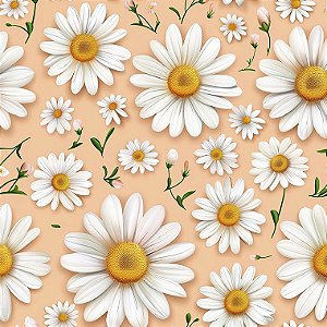 Tricoline Digital Love Daisies Salmon Daisy, 50cm x 1,50mt