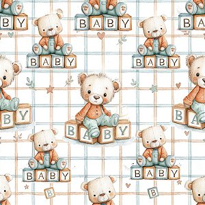 Tricoline Digital Baby Bears Dados Baby, 50cm x 1,50mt